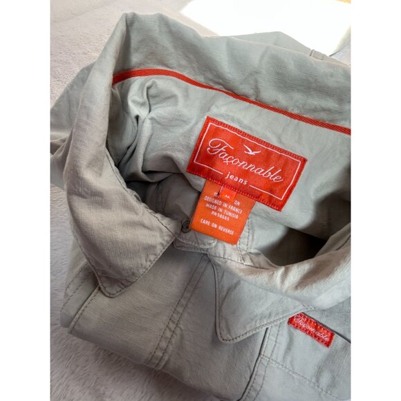 Faconnable Jeans Mens Light Grey Lightweight Jacket Medium Cotton Front Pockets - Picture 3 of 9